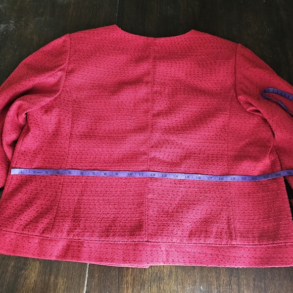 Liz Claiborne Vibrant Red Textured Button Jacket - Picture 10 of 16